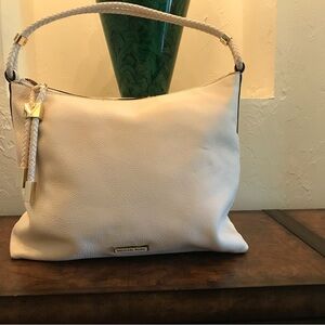 Michael Kors Cream Hobo Bag with Gold Accents
